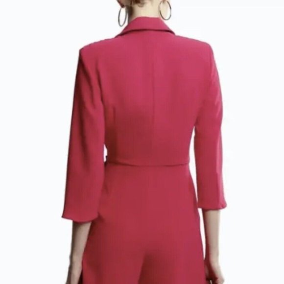 NWT ZARA BUCKLEWRAPJUMPSUITBLAZER ROMPER FUCHSIA CLUBCOCKTAILPARTY 0387/055/SZ S - Picture 9 of 14